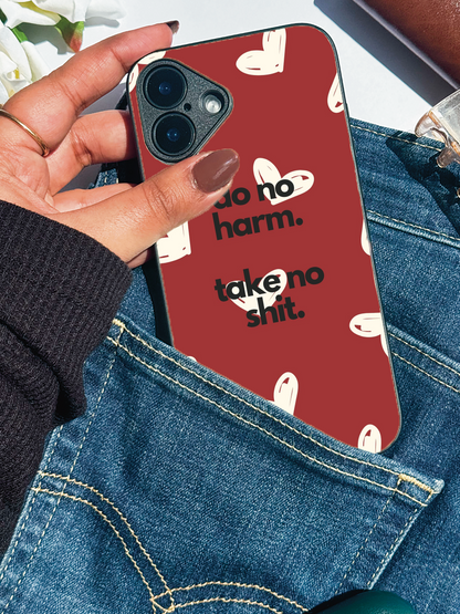 Bold Heart Premium Glass Back Cover For iPhone 11,12,13,14,15,16,17 Models