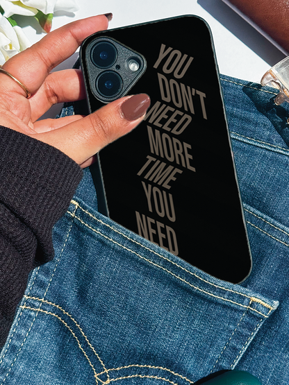 Time vs Focus Premium Glass Back Cover For iPhone 11,12,13,14,15,16 Models