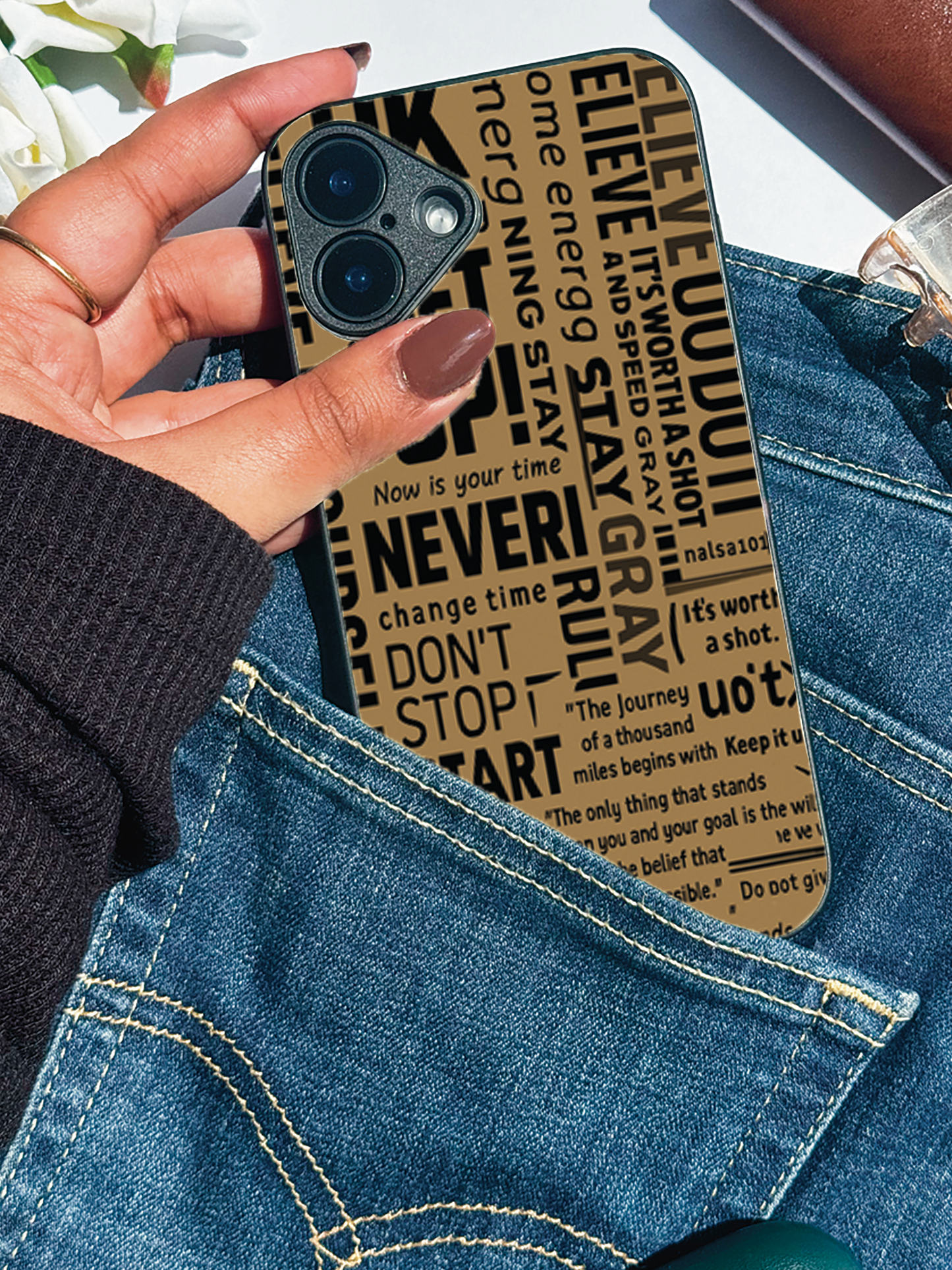 Words of Strength Premium Glass Back Cover For iPhone 11,12,13,14,15,16,17 Models