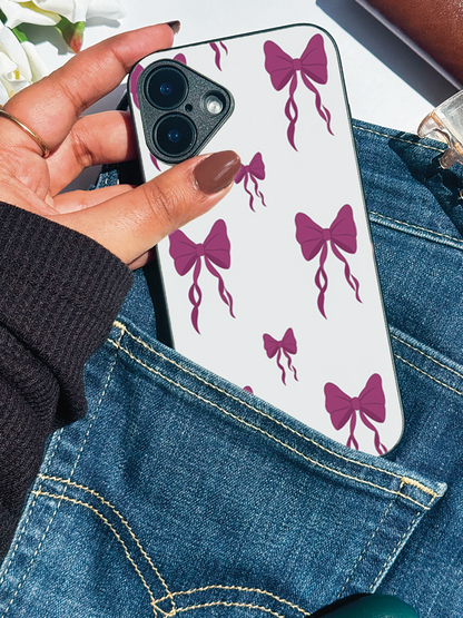 Ribbon Rain remium Glass Back Cover For iPhone 11,12,13,14,15,16 Models