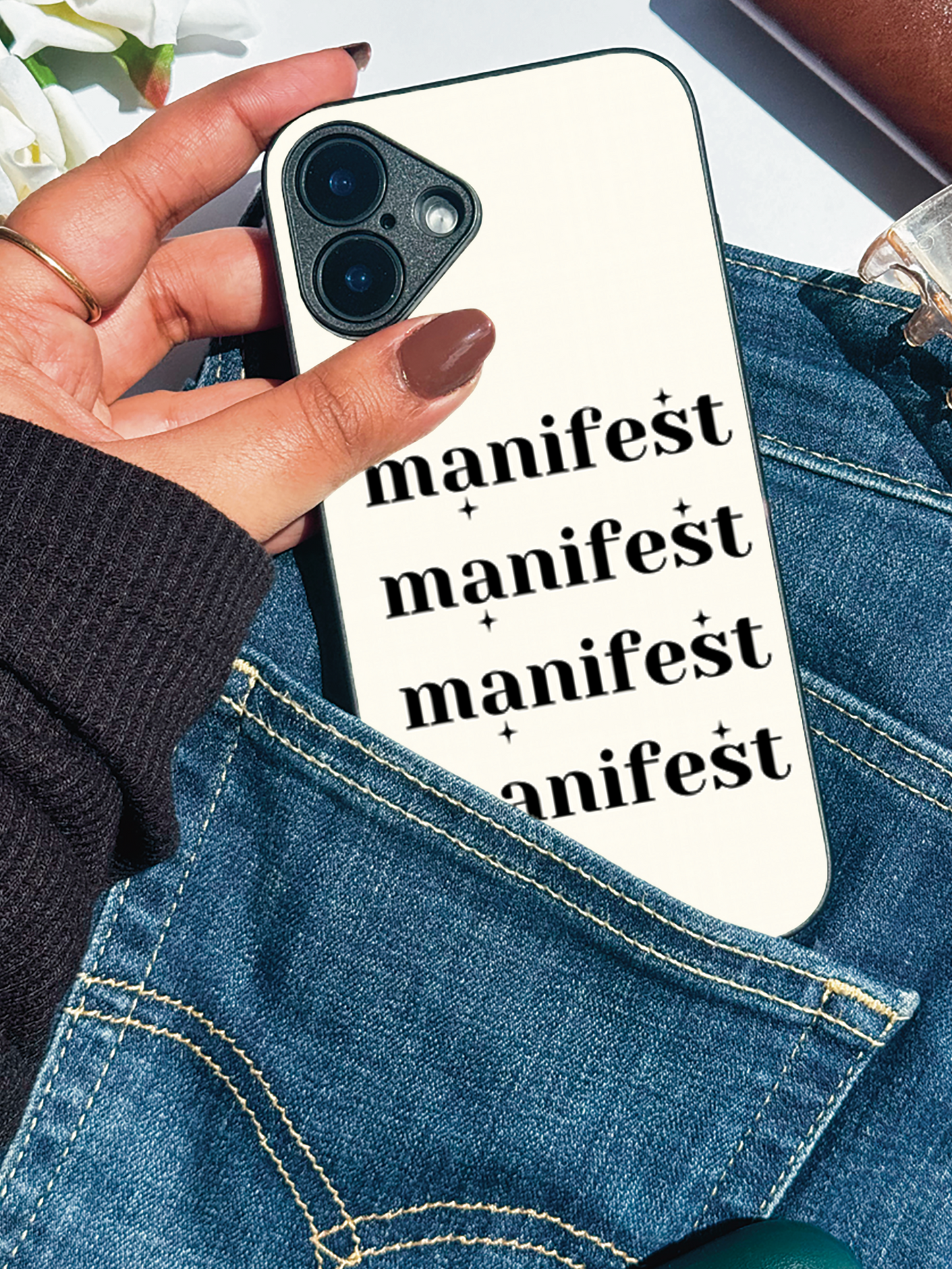 Manifest Magic Premium Glass Back Cover For iPhone 11,12,13,14,15,16 Models