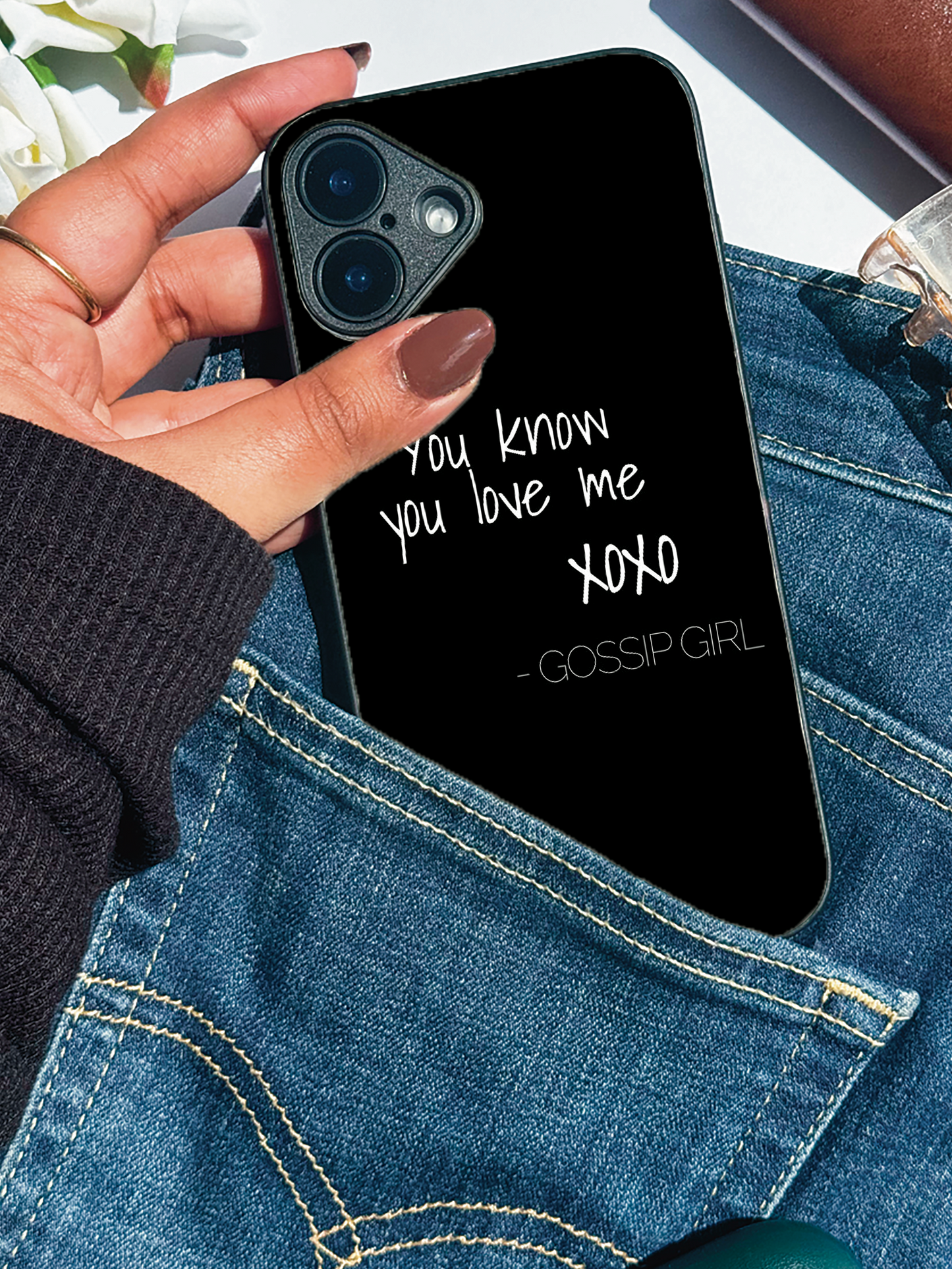 Scandal Script Premium Glass Back Cover For iPhone 11,12,13,14,15,16 Models