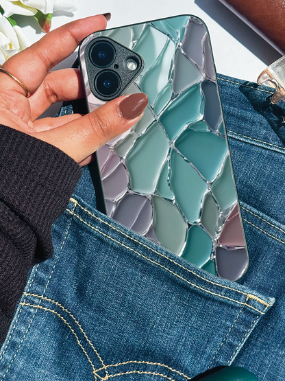 Ocean Glaze Premium Glass Back Cover For iPhone 11,12,13,14,15,16 Models