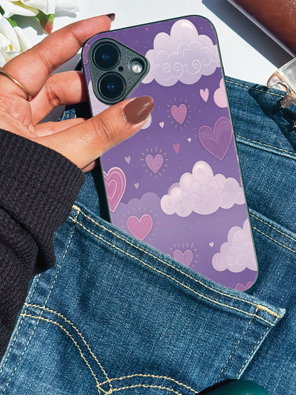 Lavender Skies Premium Glass Back Cover For iPhone 11,12,13,14,15,16 Models