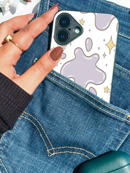 Starry Splash Premium Glass Back Cover For iPhone 11,12,13,14,15,16 Models