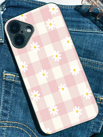 Daisy Bloom Premium Glass Back Cover For iPhone 11,12,13,14,15,16 Models