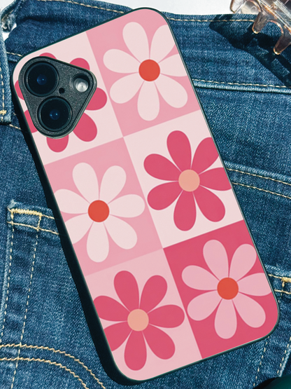 Floral Funk Premium Glass Back Cover For iPhone 11,12,13,14,15,16 Models
