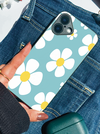 Daisy in Sea Premium Glass Back Cover For iPhone 11,12,13,14,15,16 Models