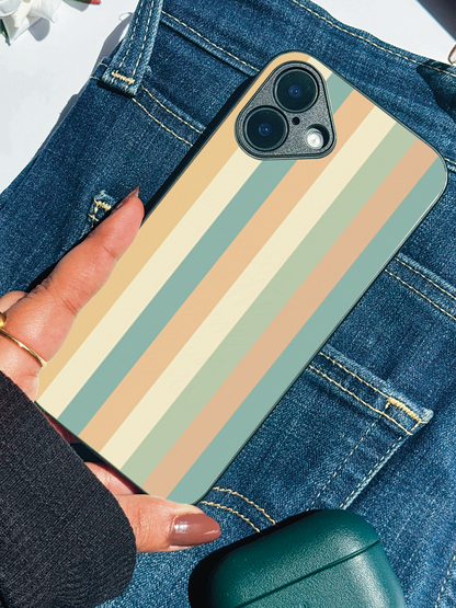 Abstract Stripes Premium Glass Back Cover For iPhone 11,12,13,14,15,16 Models