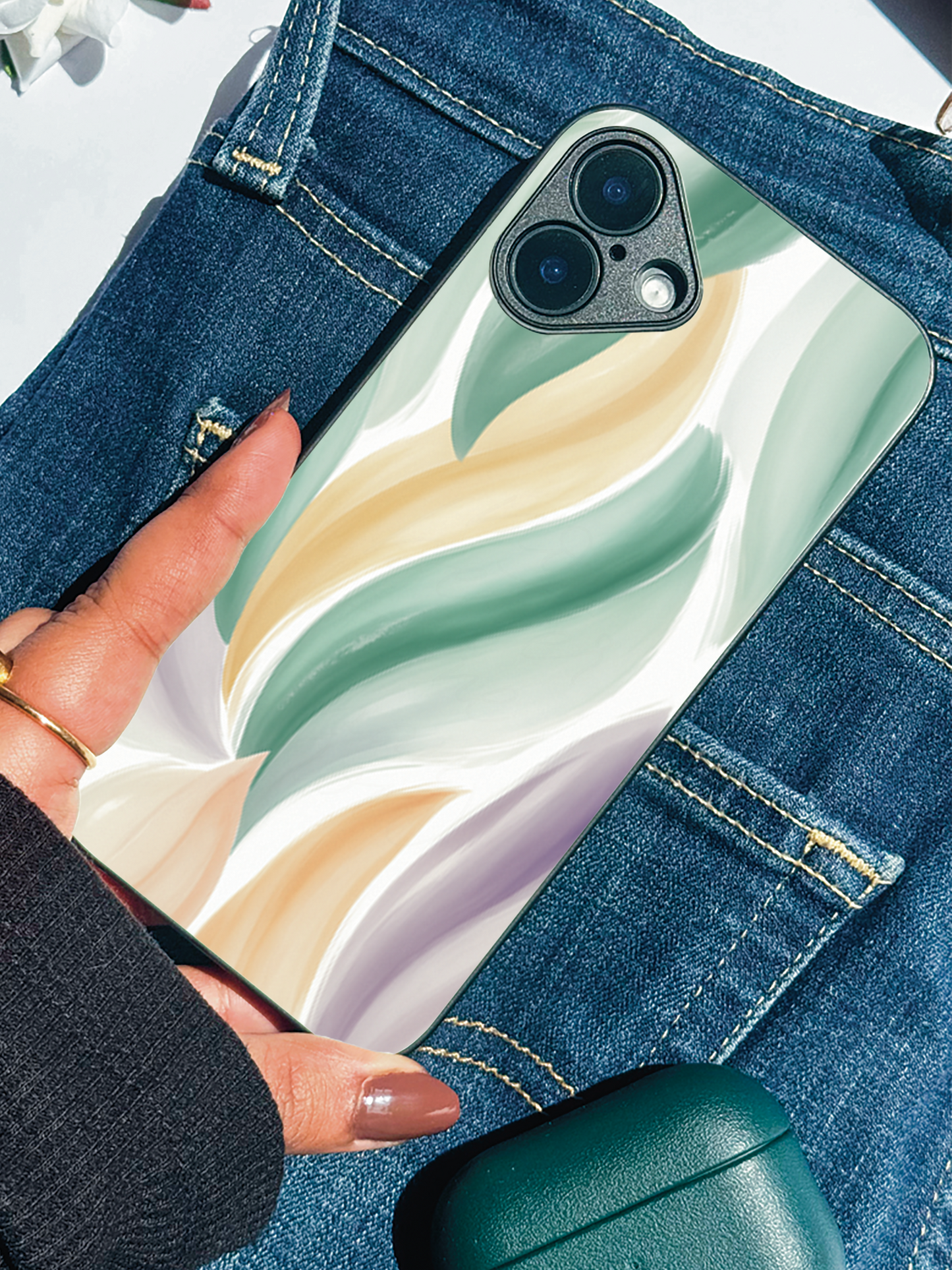 Artistic Touch Premium Glass Back Cover For iPhone 11,12,13,14,15,16 Models