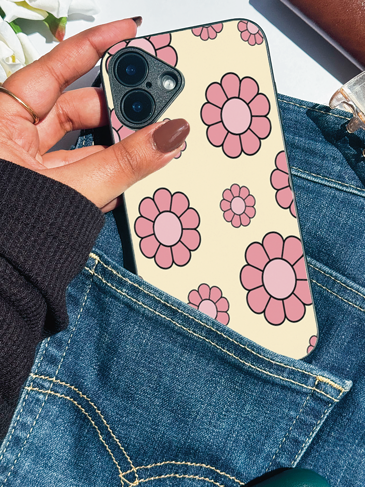 Flowery Freak Premium Glass Back Cover For iPhone 11,12,13,14,15,16,17 Models