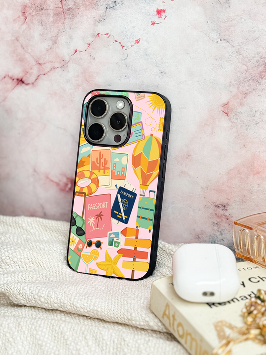 I love Travelling  Premium Glass Back Cover For iPhone 11,12,13,14,15,16 Models