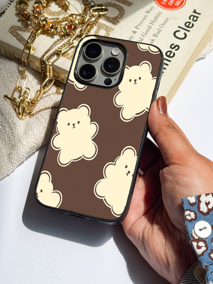 Teddy Overload Premium Glass Back Cover For iPhone 11,12,13,14,15,16 Models