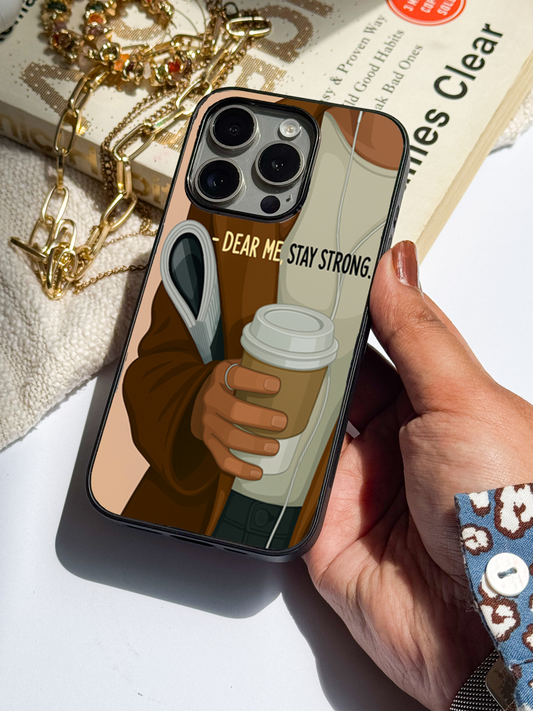 Stay Strong  Premium Glass Back Cover For iPhone 11,12,13,14,15,16 Models