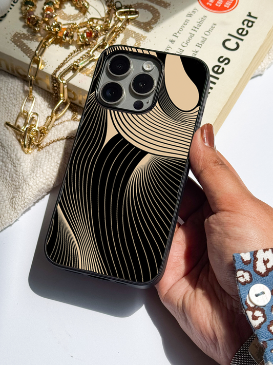 Aesthetic Swirls Premium Glass Back Cover For iPhone 11,12,13,14,15,16 Models
