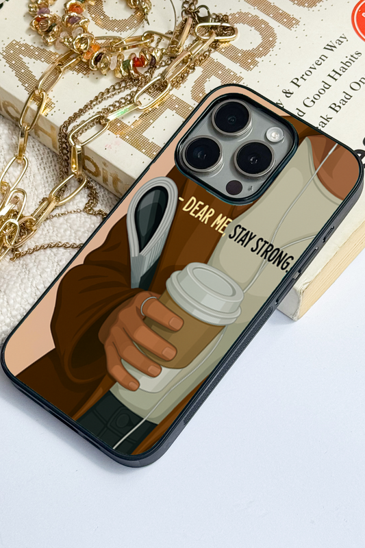 Stay Strong  Premium Glass Back Cover For iPhone 11,12,13,14,15,16 Models