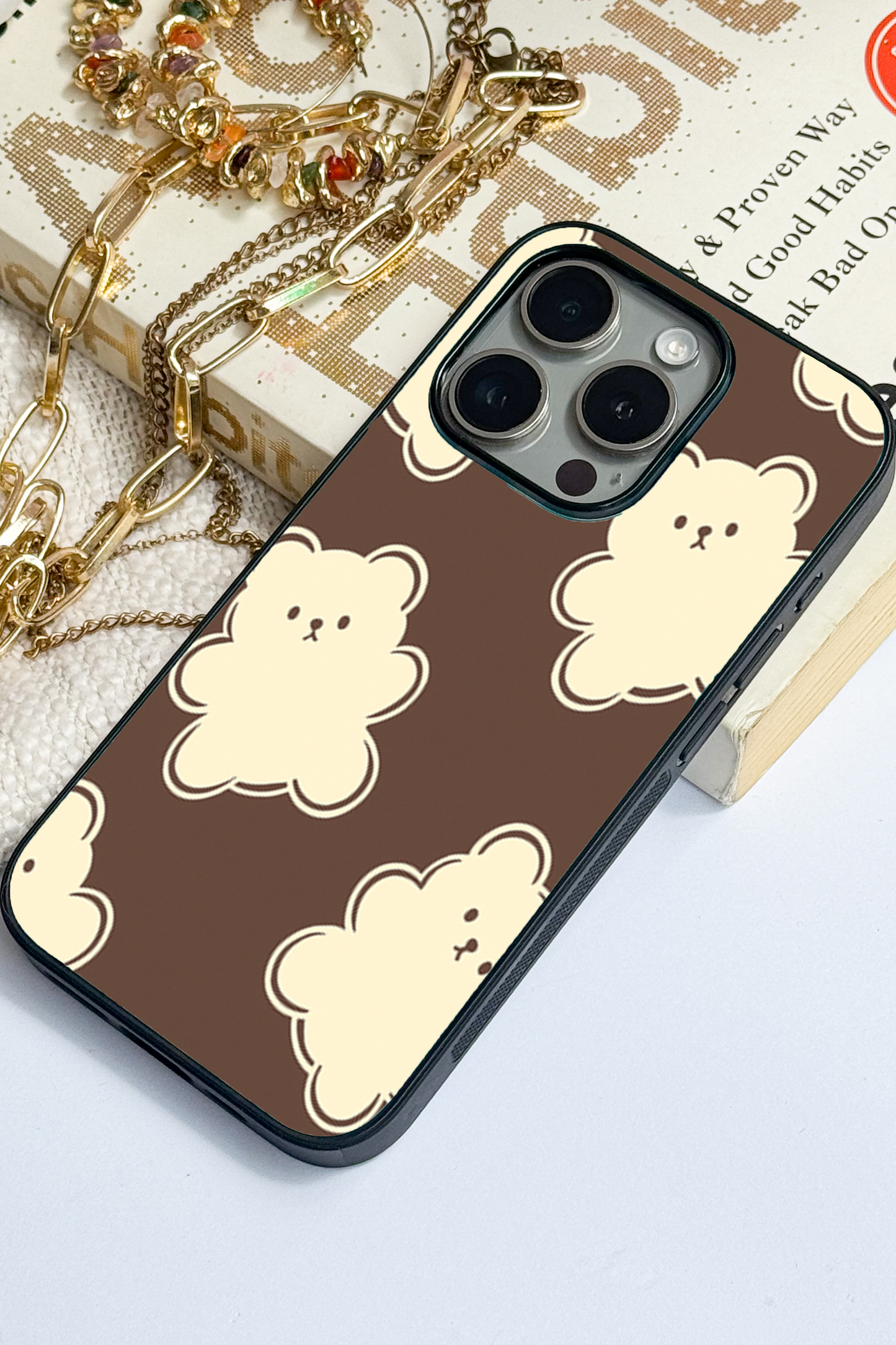 Teddy Overload Premium Glass Back Cover For iPhone 11,12,13,14,15,16 Models