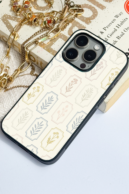 The Petal Grid Premium Glass Back Cover For iPhone 11,12,13,14,15,16 Models