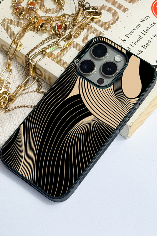 Aesthetic Swirls Premium Glass Back Cover For iPhone 11,12,13,14,15,16 Models