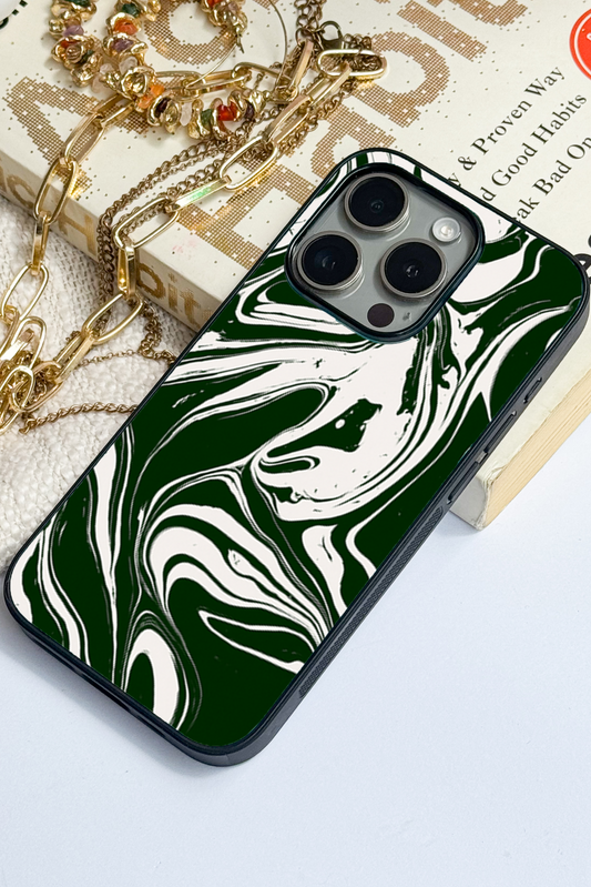 Grassy Marble   Premium Glass Back Cover For iPhone 11,12,13,14,15,16 Models