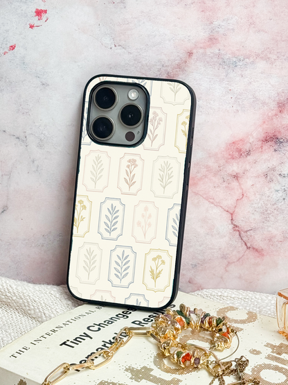 The Petal Grid Premium Glass Back Cover For iPhone 11,12,13,14,15,16 Models