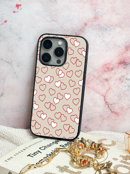 Puzzled Hearts Premium Glass Back Cover For iPhone 11,12,13,14,15,16 Models