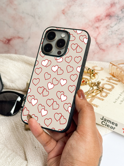 Puzzled Hearts Premium Glass Back Cover For iPhone 11,12,13,14,15,16 Models