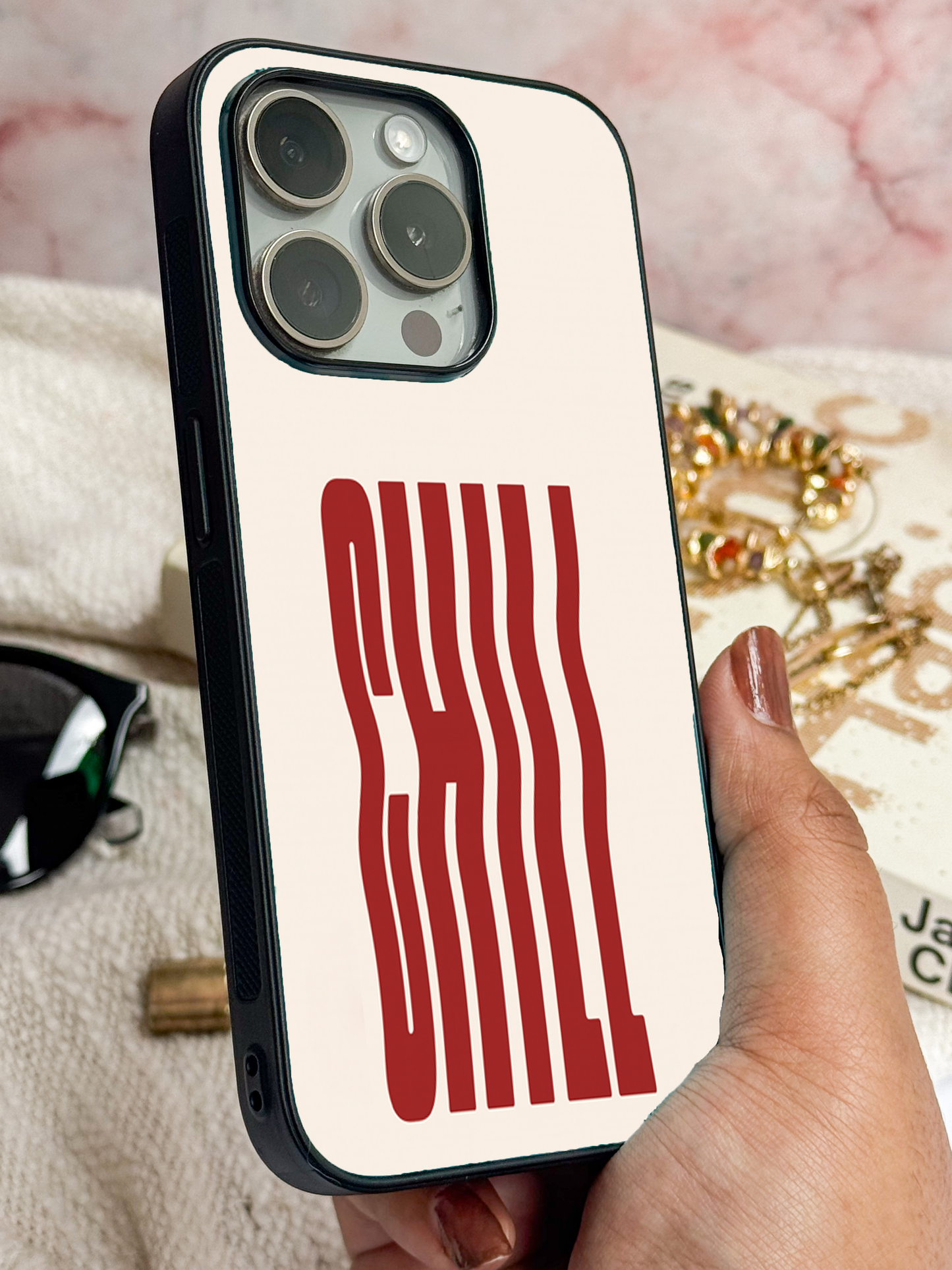 Stay Chill Premium Glass Back Cover For iPhone 11,12,13,14,15,16 Models