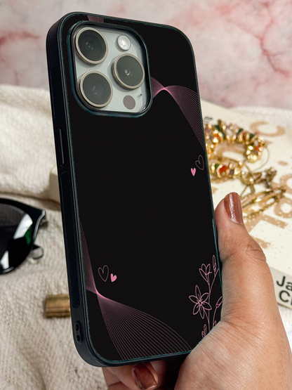 Velvet Bloom Personalised Name Premium Glass Back Cover For iPhone 11,12,13,14,15,16 Models