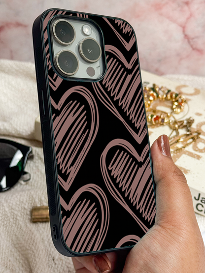 Heartlines Premium Glass Back Cover For iPhone 11,12,13,14,15,16 Models