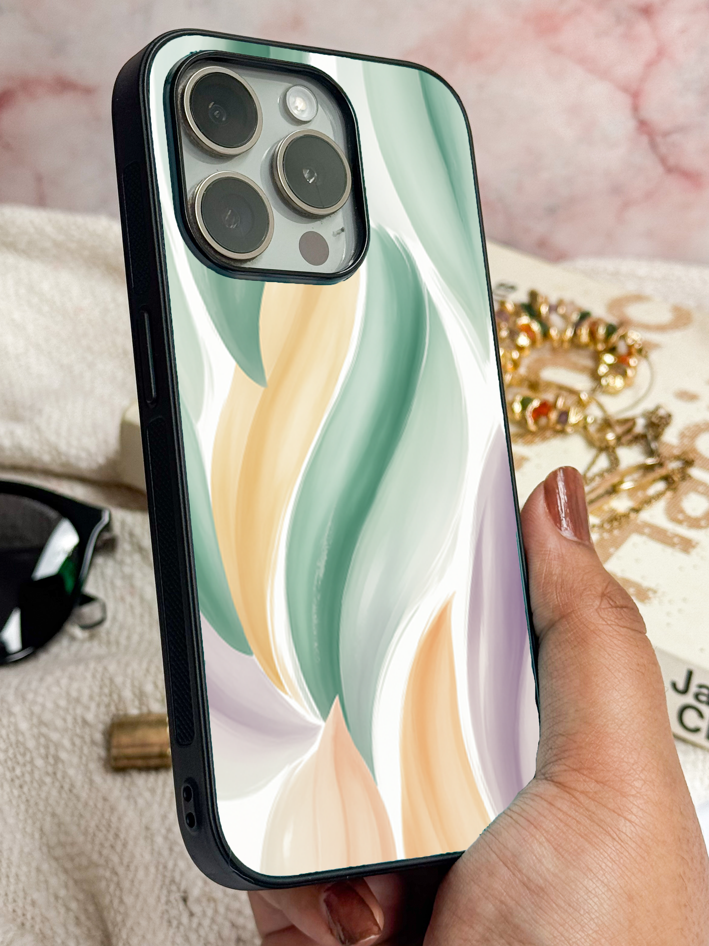 Artistic Touch Premium Glass Back Cover For iPhone 11,12,13,14,15,16 Models