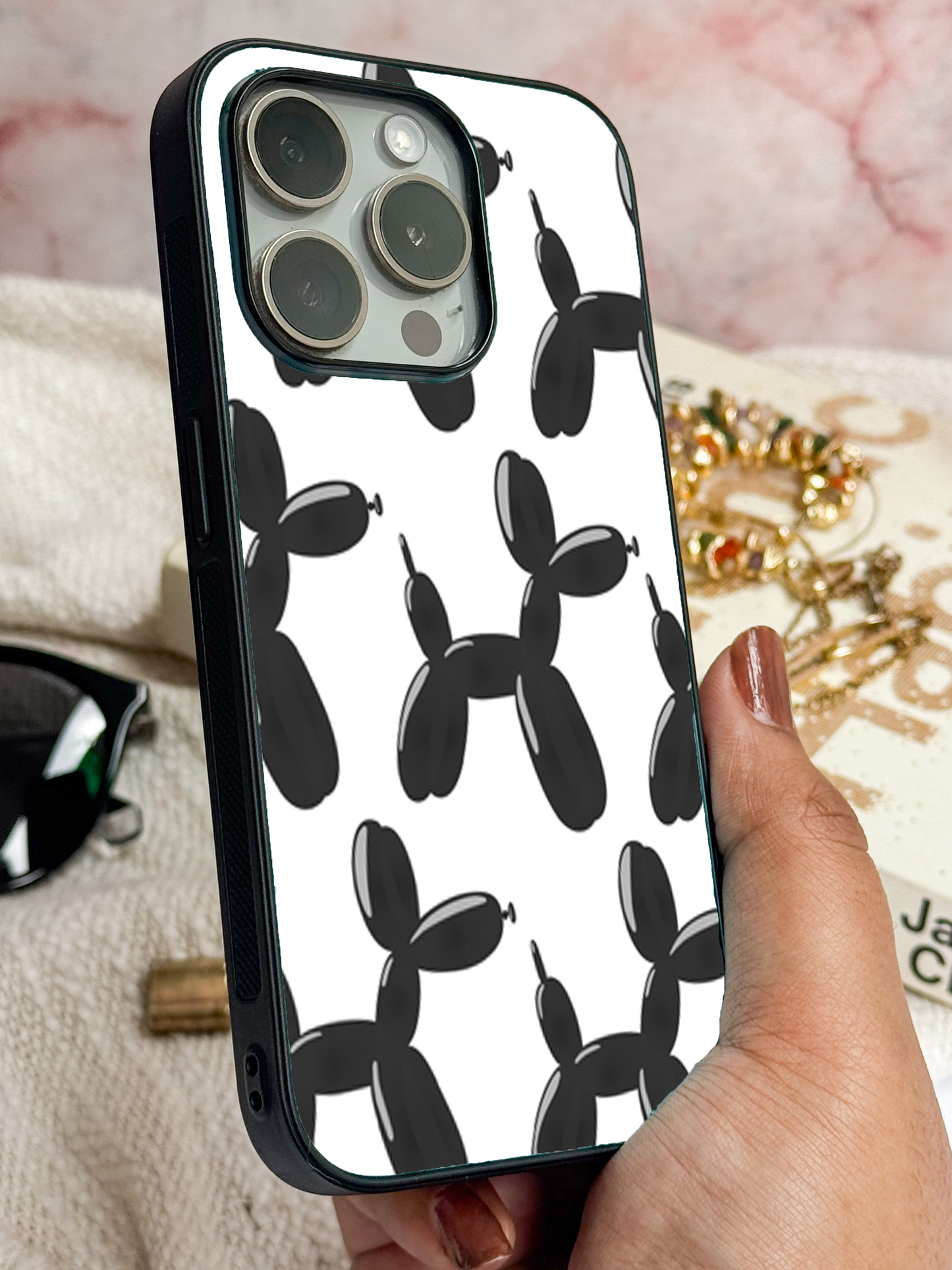 Pop Art Pup Premium Glass Back Cover For iPhone 11,12,13,14,15,16 Models