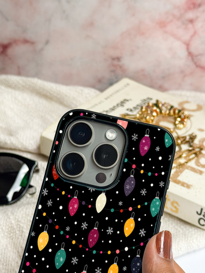 Cute Aesthetic Lights Premium Glass Back Cover For iPhone 11,12,13,14,15,16 Models