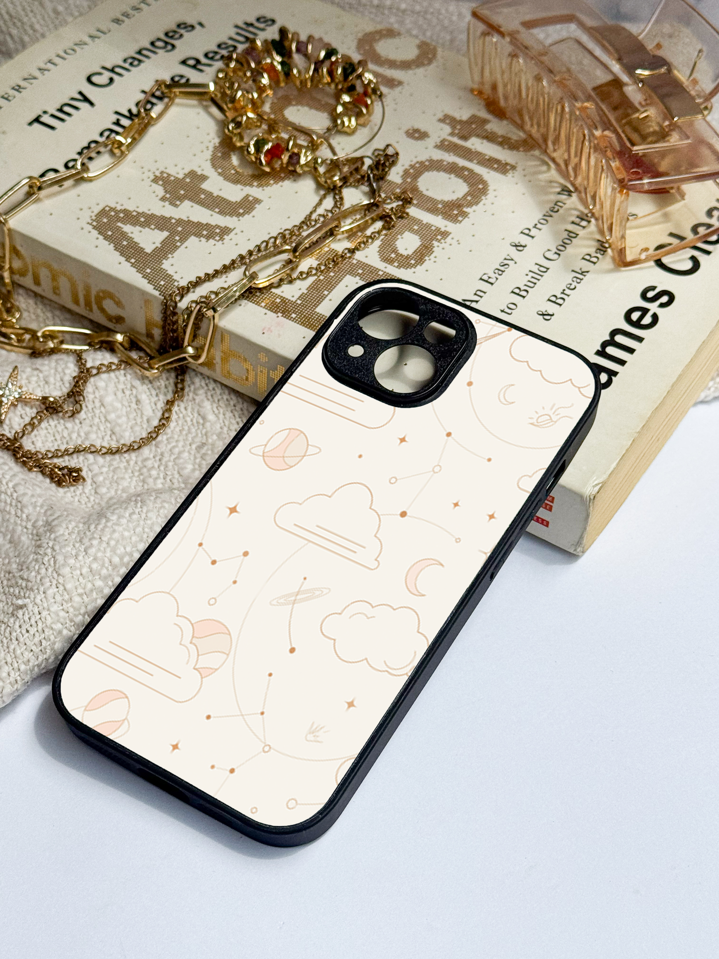 Celestial Love Premium Glass Back Cover For iPhone 11,12,13,14,15,16 Models