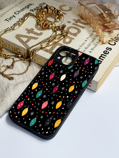 Cute Aesthetic Lights Premium Glass Back Cover For iPhone 11,12,13,14,15,16 Models