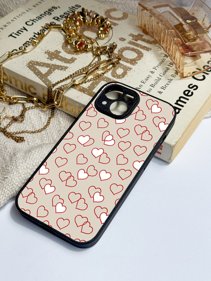 Puzzled Hearts Premium Glass Back Cover For iPhone 11,12,13,14,15,16 Models
