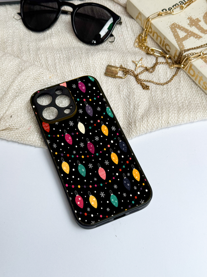 Cute Aesthetic Lights Premium Glass Back Cover For iPhone 11,12,13,14,15,16 Models