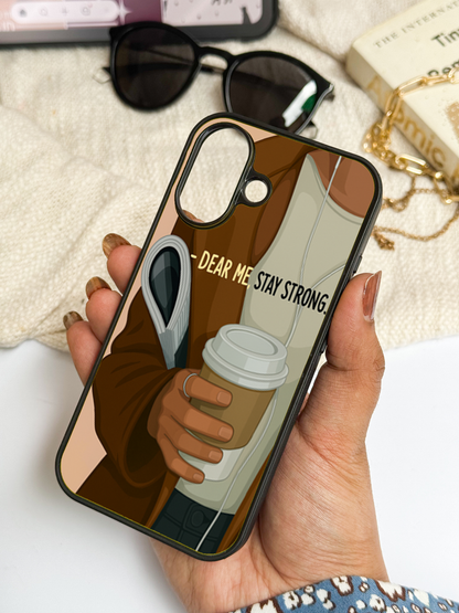 Stay Strong  Premium Glass Back Cover For iPhone 11,12,13,14,15,16 Models