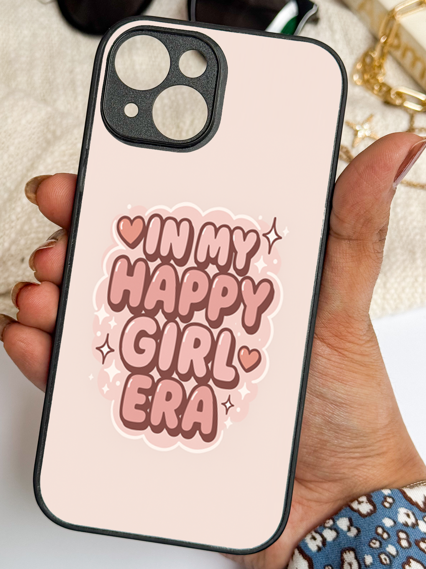 Happy Girl Era Premium Glass Back Cover For iPhone 11,12,13,14,15,16 Models