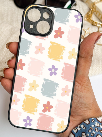 Pastel Play  Premium Glass Back Cover For iPhone 11,12,13,14,15,16,17 Models