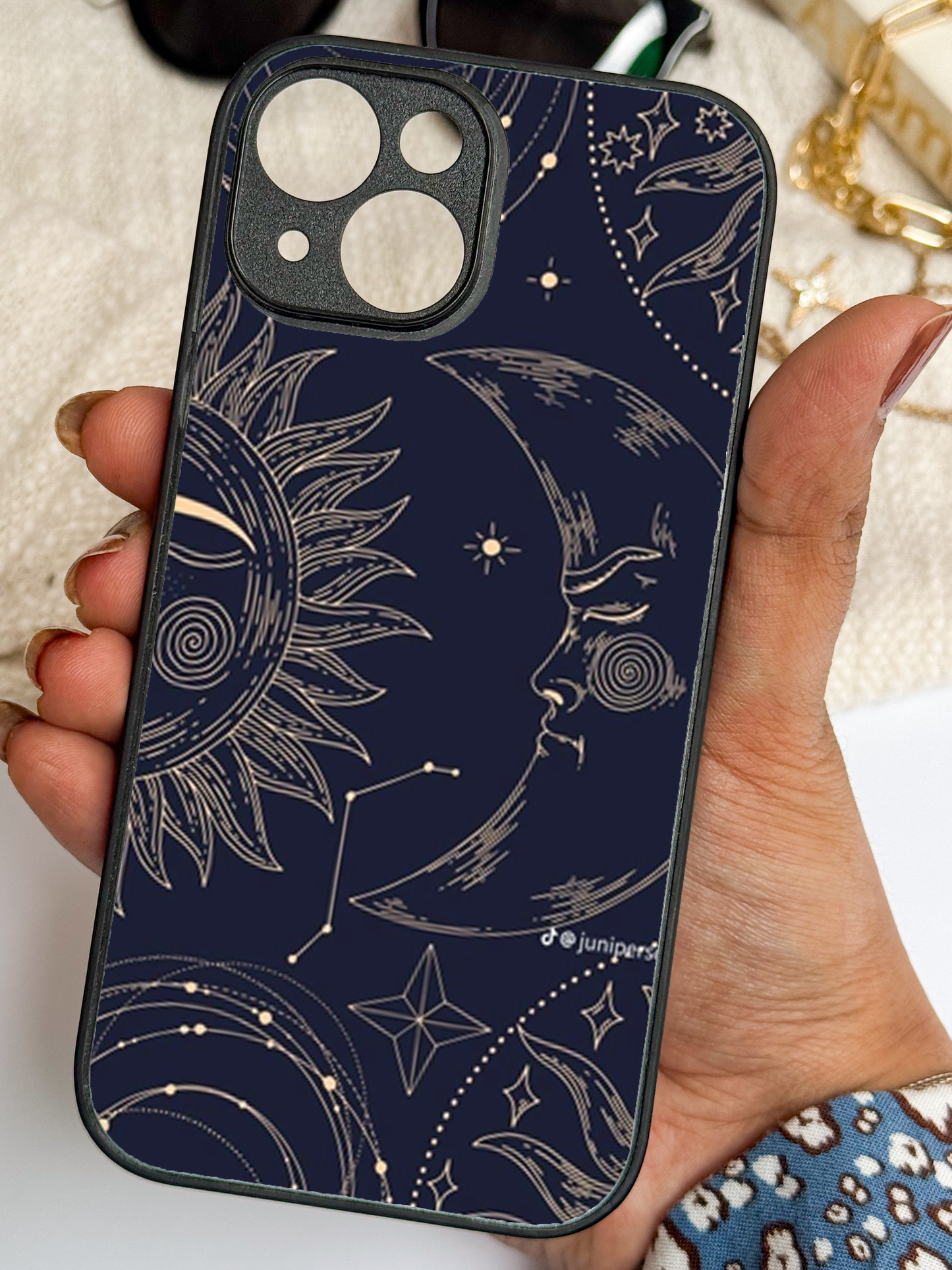 Celestial Dreams Premium Glass Back Cover For iPhone 11,12,13,14,15,16 Models