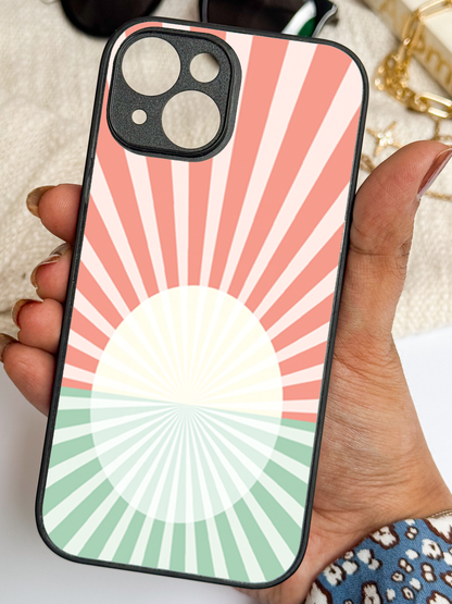 Sunburst Glow Premium Glass Back Cover For iPhone 11,12,13,14,15,16 Models