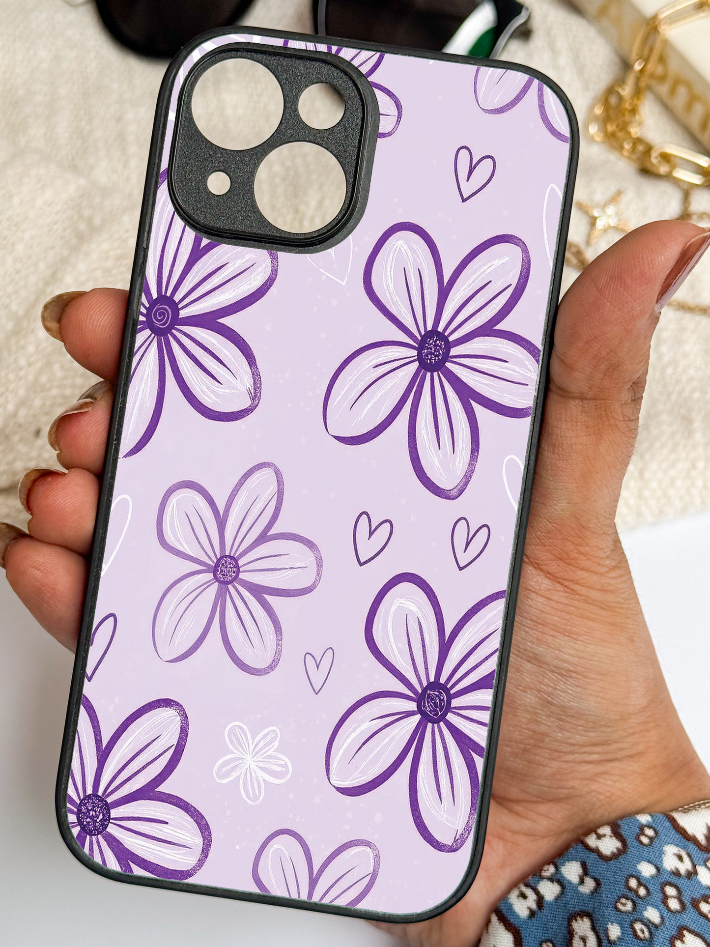 Lilac Bloom Premium Glass Back Cover For iPhone 11,12,13,14,15,16 Models