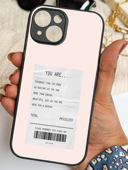 You Are Enough Premium Glass Back Cover For iPhone 11,12,13,14,15,16 Models