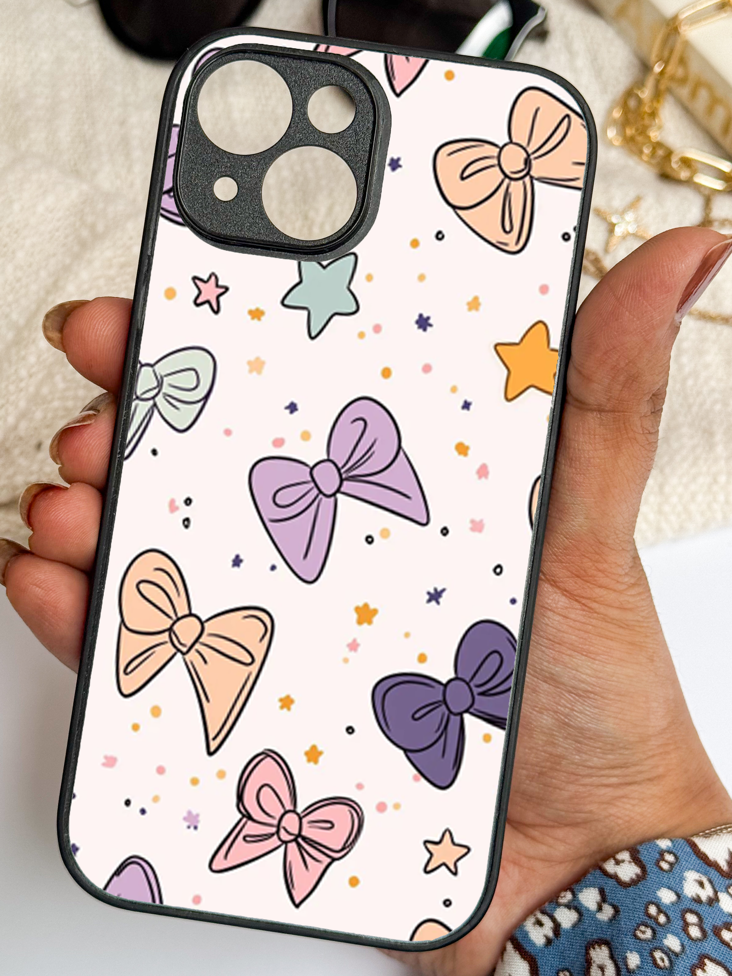 Bow Babe Premium Glass Back Cover For iPhone 11,12,13,14,15,16 Models