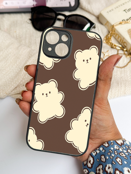 Teddy Overload Premium Glass Back Cover For iPhone 11,12,13,14,15,16 Models