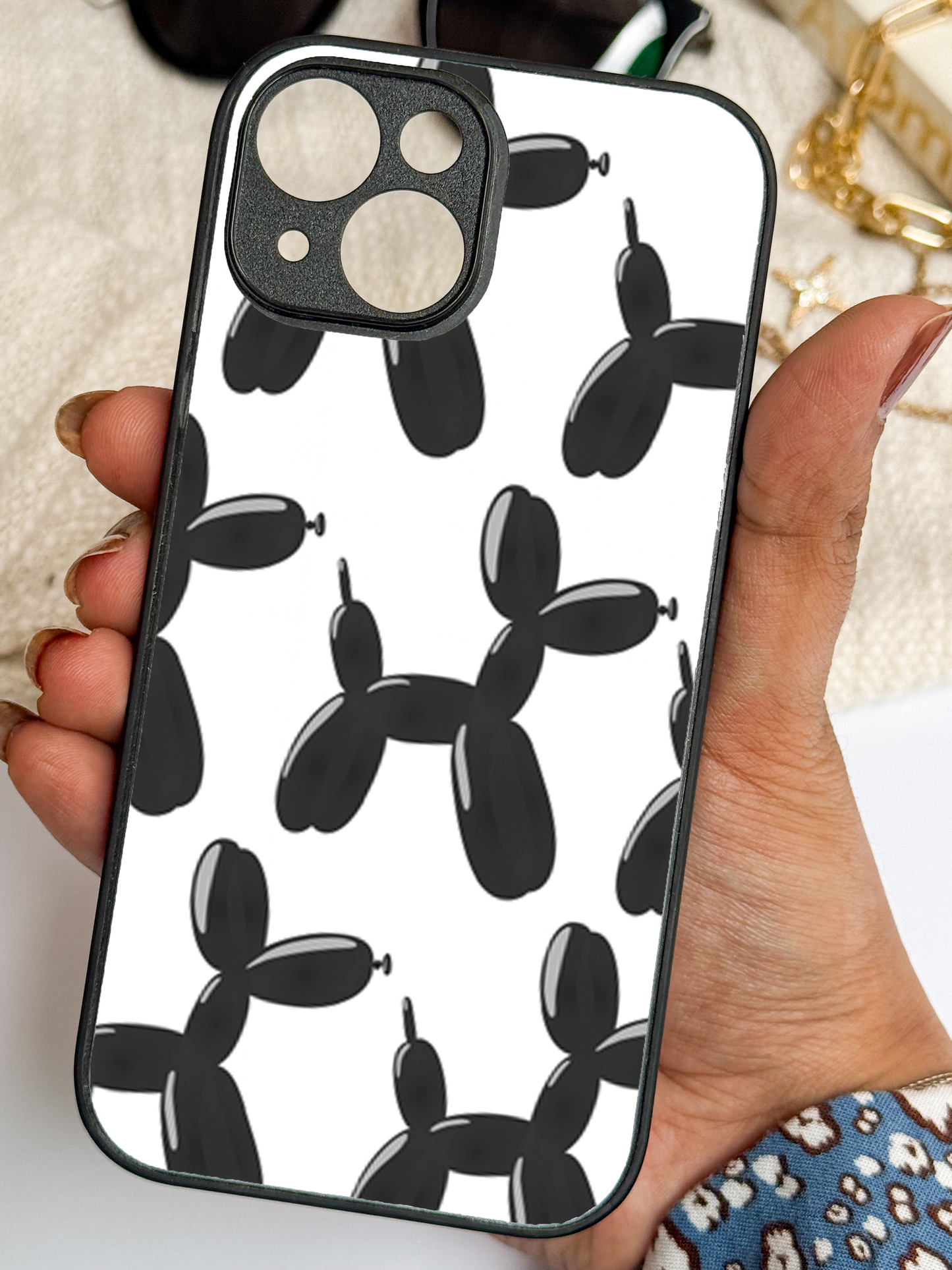 Pop Art Pup Premium Glass Back Cover For iPhone 11,12,13,14,15,16 Models