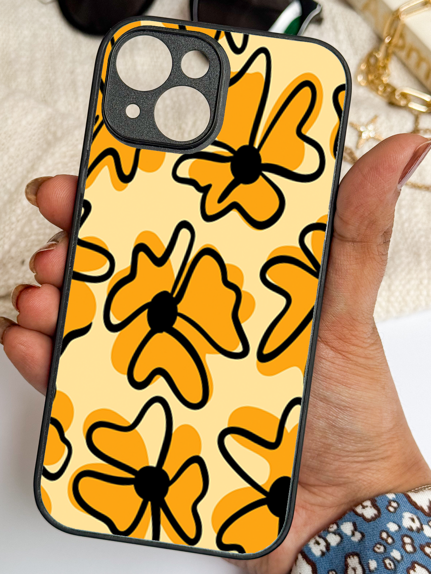 Crayon Petals Premium Glass Back Cover For iPhone 11,12,13,14,15,16 Models