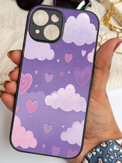 Lavender Skies Premium Glass Back Cover For iPhone 11,12,13,14,15,16 Models