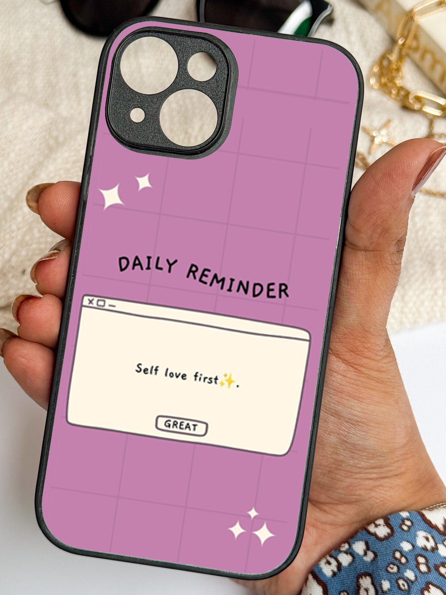 Daily Reminder Premium Glass Back Cover For iPhone 11,12,13,14,15,16 Models